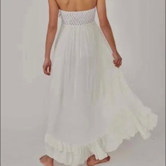 Free People strapless white dress boho dress beach wedding music festival dress - Picture 11 of 16